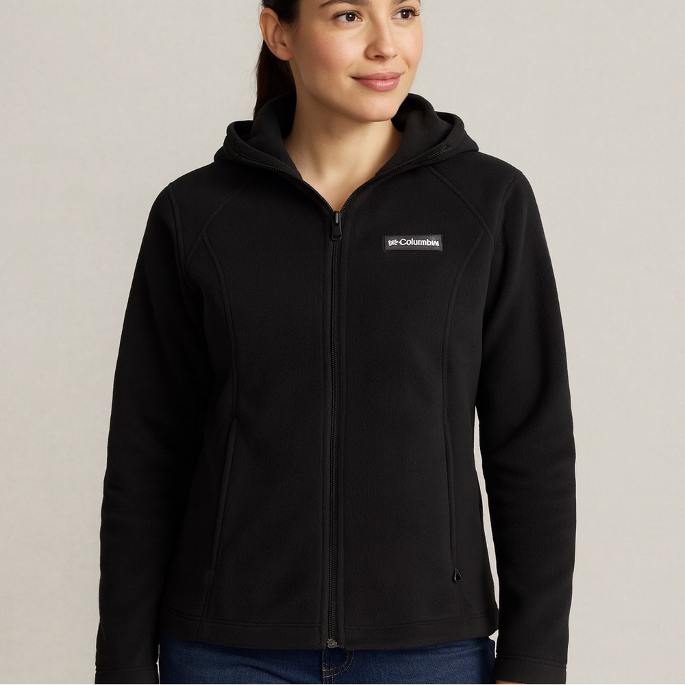 Columbia Black Full Zip Fleece Gorpcore Hiking Cozy Jacket S